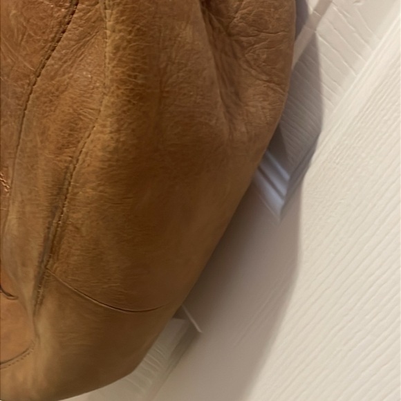 EUC Vintage Lucky Brand Large Y2K Tan Leather Double Strap Tote Shoulder Bag - Picture 6 of 16